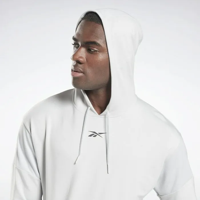 Hoodies and Sweatshirts Mens Reebok Workout Ready Performance Hoodie Pure Grey 2