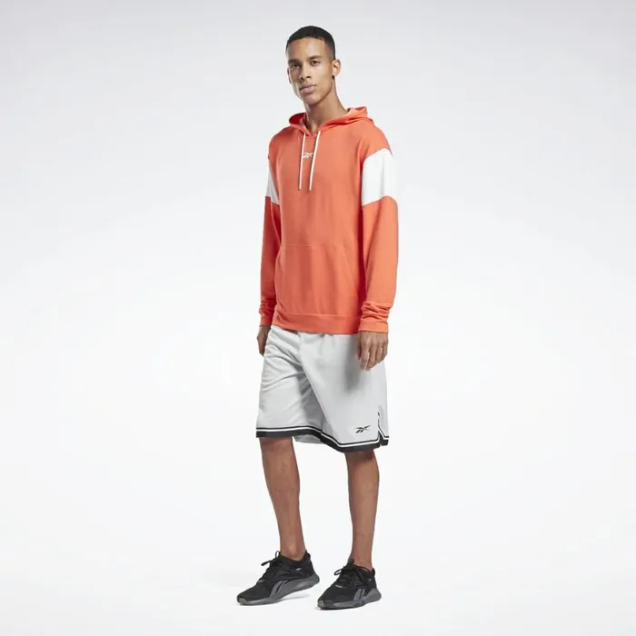 Hoodies and Sweatshirts Mens Reebok Workout Ready Performance Hoodie Semi Orange Flare