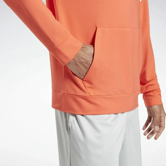 Hoodies and Sweatshirts Mens Reebok Workout Ready Performance Hoodie Semi Orange Flare