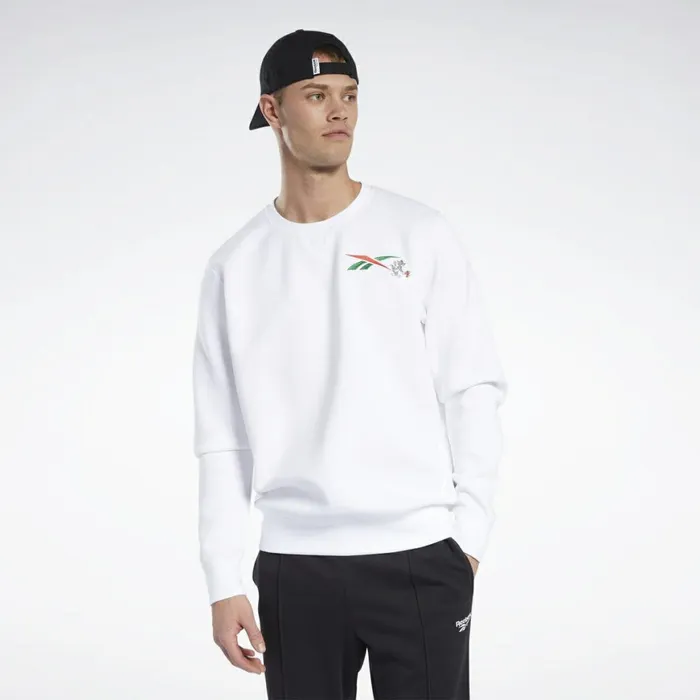 Hoodies and Sweatshirts MensWomens Reebok Tom And Jerry Crew Sweater White