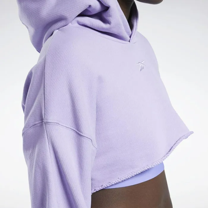 Hoodies and Sweatshirts Womens Reebok Cardi B Crop Sweatshirt Crisp Purple
