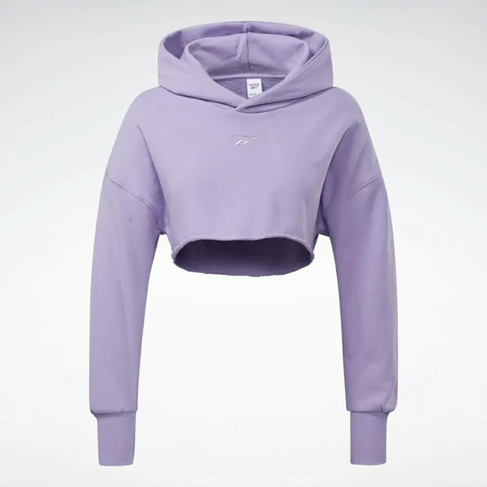 Hoodies and Sweatshirts Womens Reebok Cardi B Crop Sweatshirt Crisp Purple