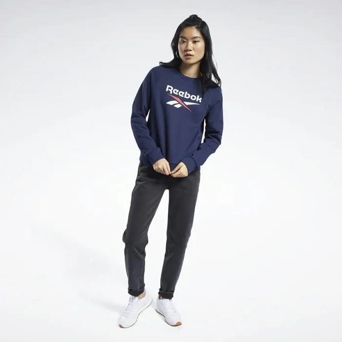Hoodies and Sweatshirts Womens Reebok Classics Big Vector Crew Sweatshirt Vector Navy