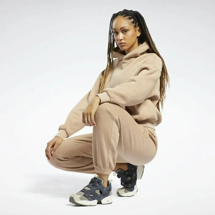 Hoodies and Sweatshirts Womens Reebok Classics Natural Dye Fleece Hoodie Wild Brown