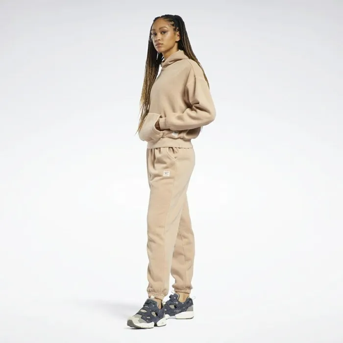 Hoodies and Sweatshirts Womens Reebok Classics Natural Dye Fleece Hoodie Wild Brown