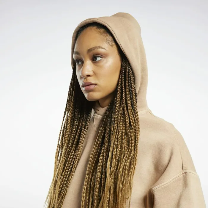 Hoodies and Sweatshirts Womens Reebok Classics Natural Dye Fleece Hoodie Wild Brown
