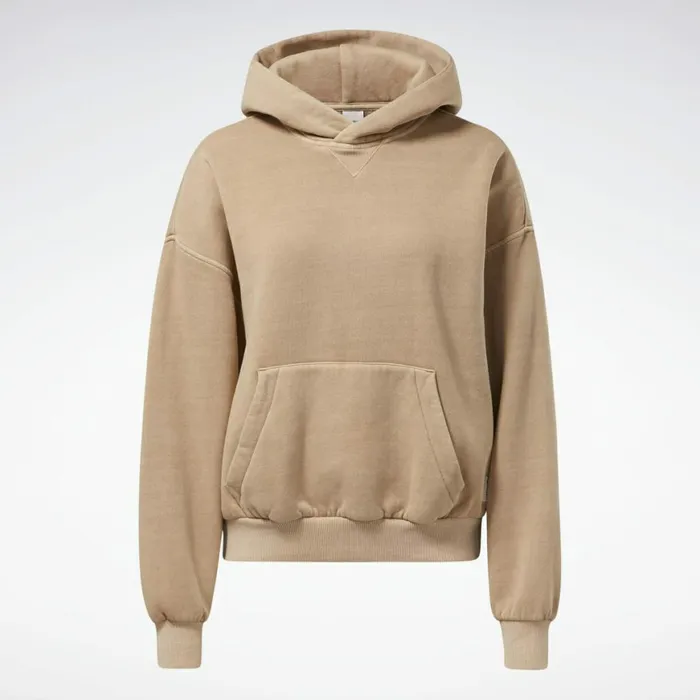 Hoodies and Sweatshirts Womens Reebok Classics Natural Dye Fleece Hoodie Wild Brown