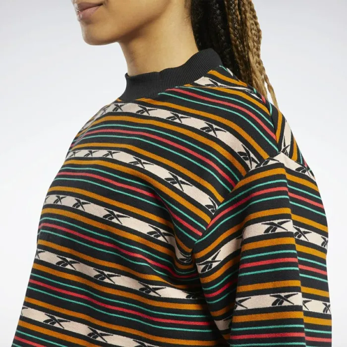 Hoodies and Sweatshirts Womens Reebok Classics Printed Sweatshirt Black