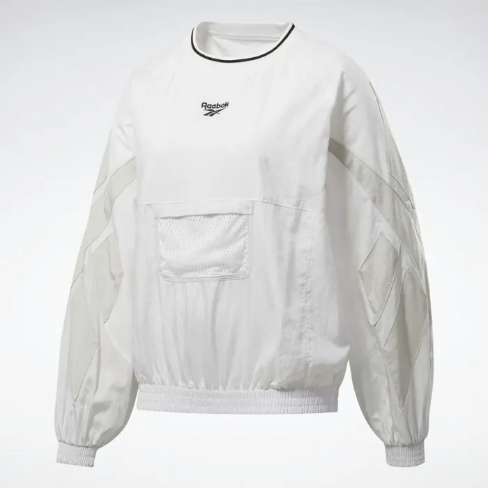 Hoodies and Sweatshirts Womens Reebok Classics Twin Vector Crew Sweatshirt White Alabaster