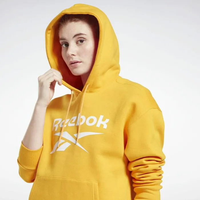 Hoodies and Sweatshirts Womens Reebok Identity Logo Fleece Pullover Hoodie Semi Solar Gold