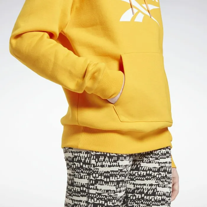 Hoodies and Sweatshirts Womens Reebok Identity Logo Fleece Pullover Hoodie Semi Solar Gold