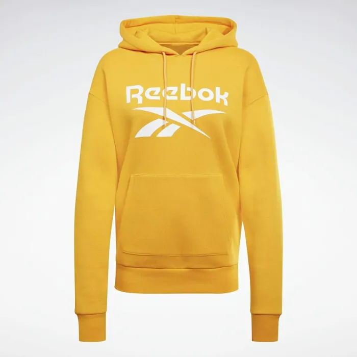Hoodies and Sweatshirts Womens Reebok Identity Logo Fleece Pullover Hoodie Semi Solar Gold