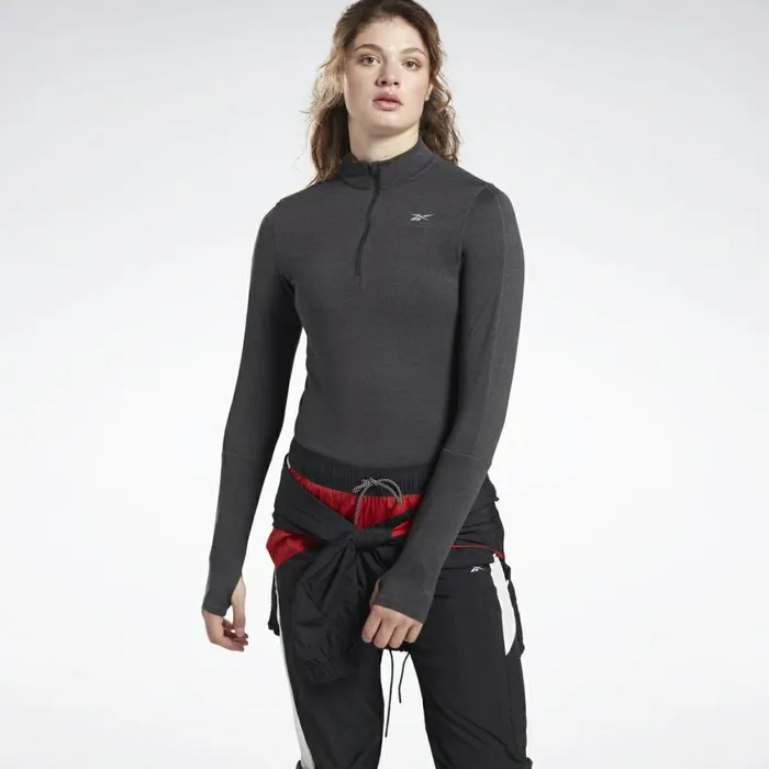 Hoodies and Sweatshirts Womens Reebok Running Essentials Quarter Zip Black