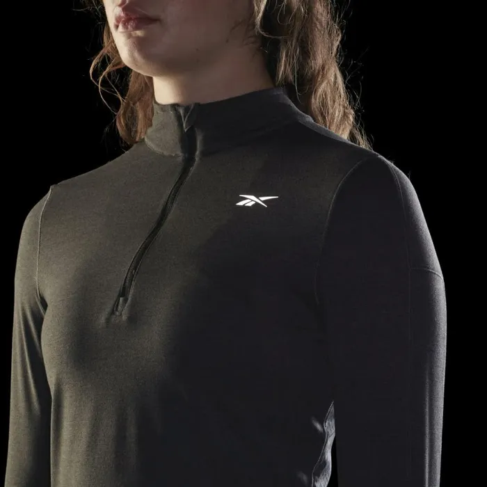 Hoodies and Sweatshirts Womens Reebok Running Essentials Quarter Zip Black