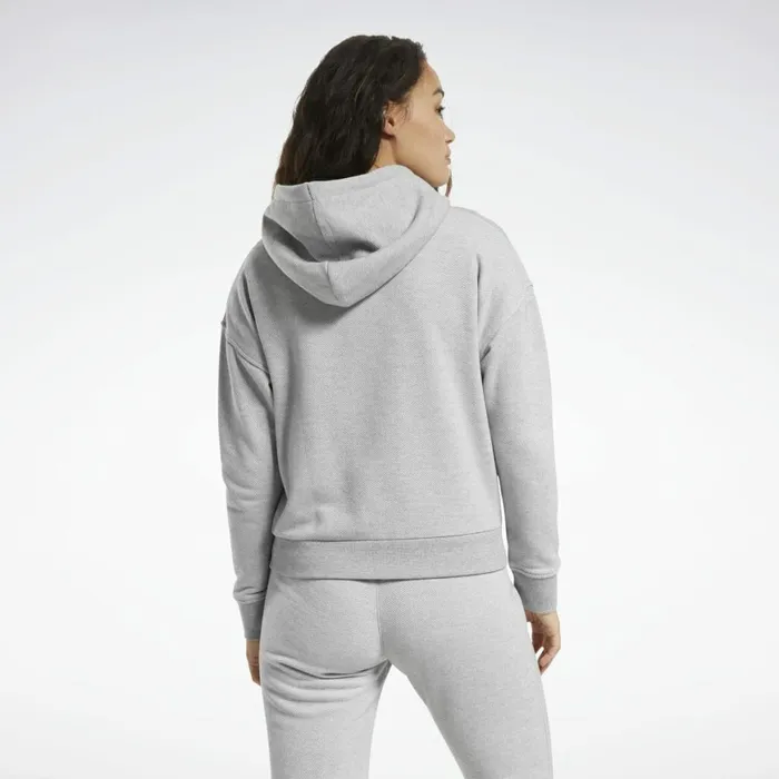 Hoodies and Sweatshirts Womens Reebok Training Essentials Logo Hoodie Medium Grey Heather