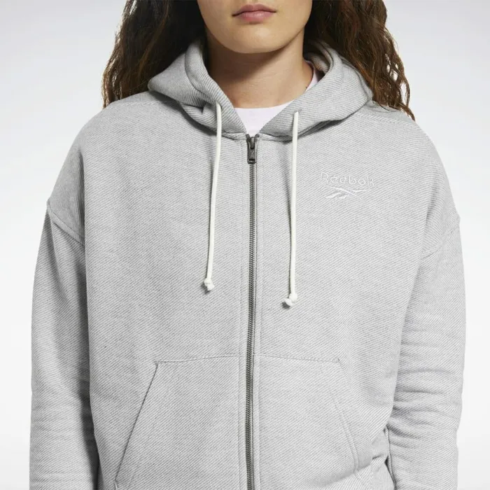 Hoodies and Sweatshirts Womens Reebok Training Essentials Logo Hoodie Medium Grey Heather