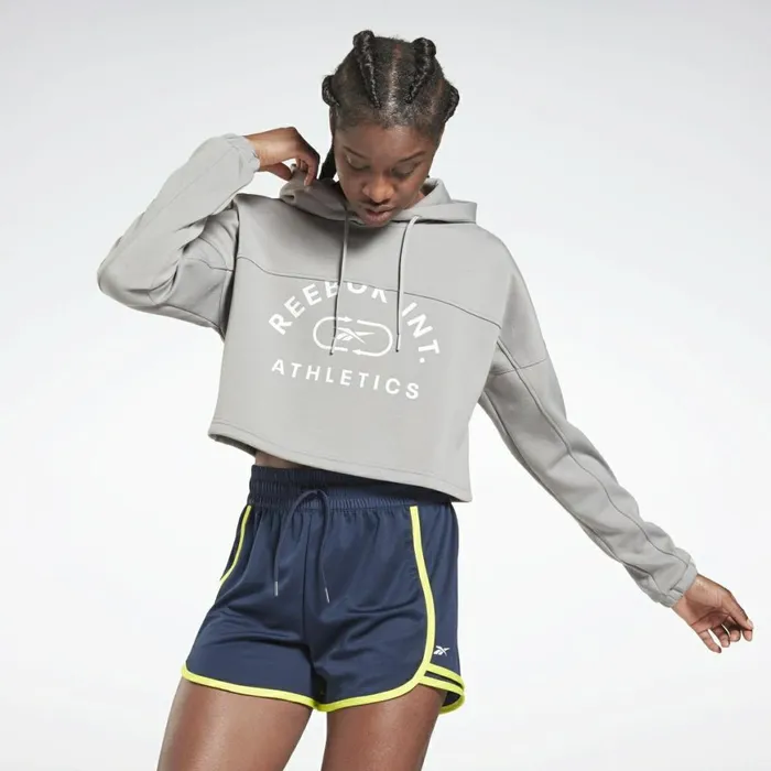 Hoodies and Sweatshirts Womens Reebok Workout Ready Sweatshirt Mgh Solid Grey