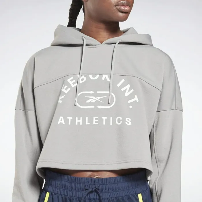 Hoodies and Sweatshirts Womens Reebok Workout Ready Sweatshirt Mgh Solid Grey