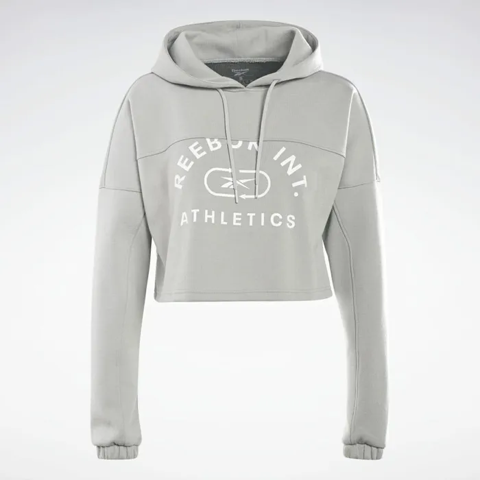 Hoodies and Sweatshirts Womens Reebok Workout Ready Sweatshirt Mgh Solid Grey