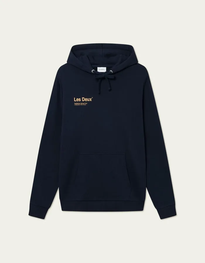 HoodiesSweatshirts Men Les Deux Brody Hoodie 20 8211 Dark NavyMustard Yellow