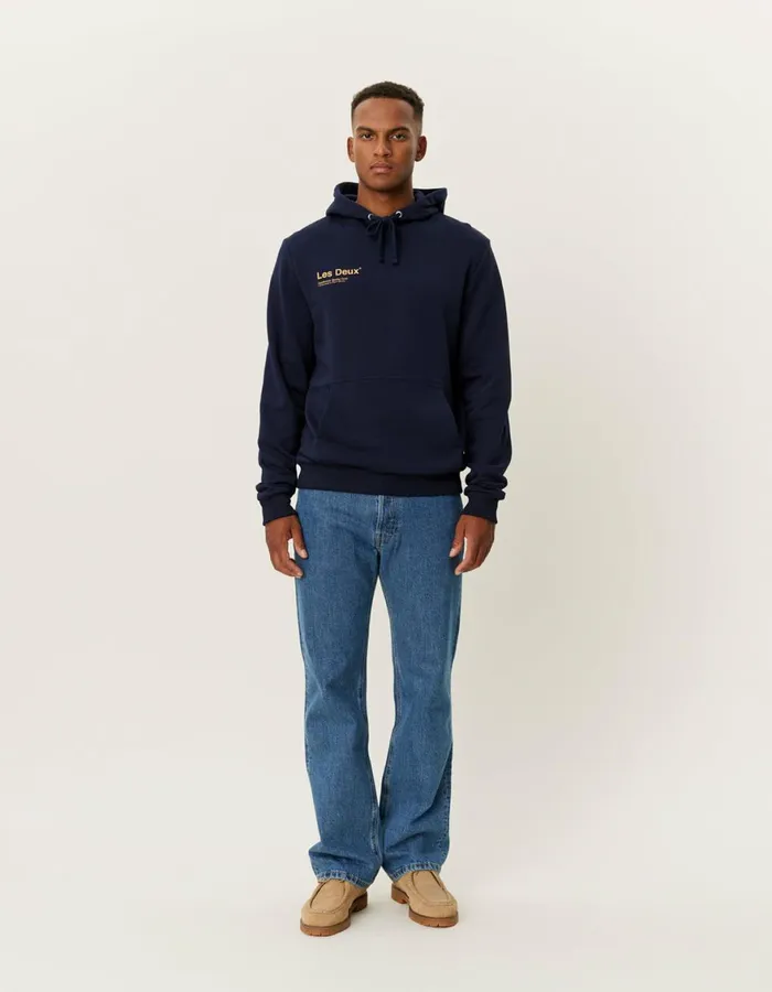 HoodiesSweatshirts Men Les Deux Brody Hoodie 20 8211 Dark NavyMustard Yellow