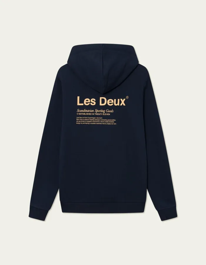 HoodiesSweatshirts Men Les Deux Brody Hoodie 20 8211 Dark NavyMustard Yellow