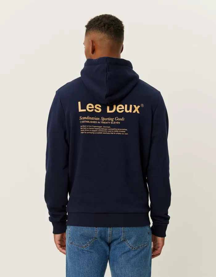 HoodiesSweatshirts Men Les Deux Brody Hoodie 20 8211 Dark NavyMustard Yellow
