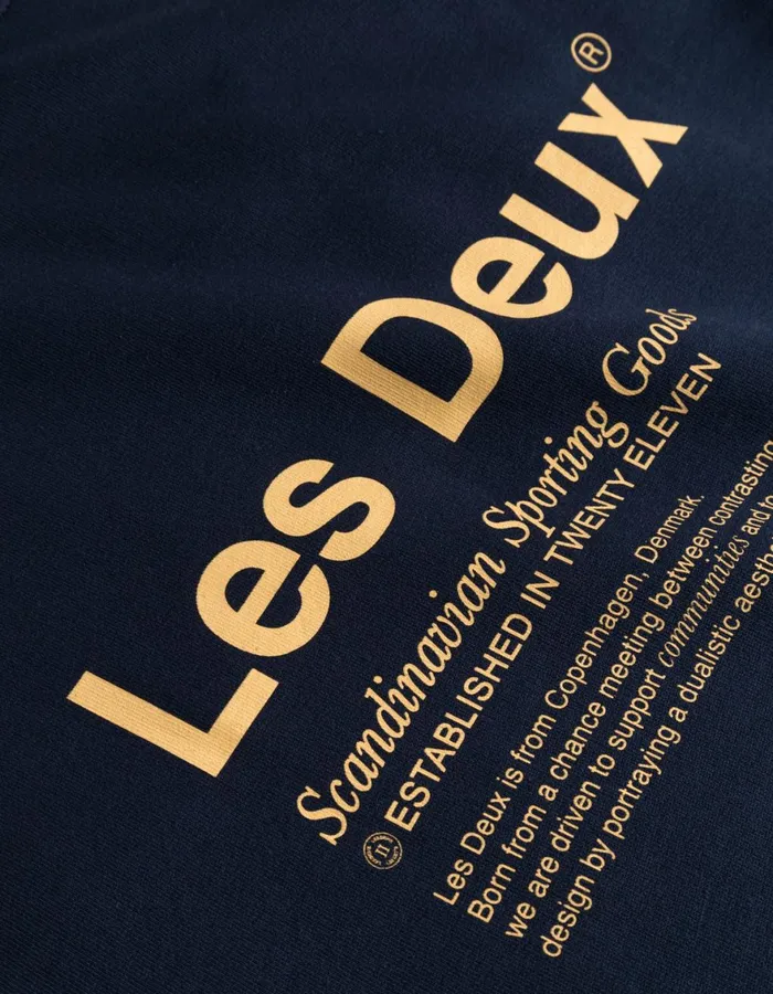 HoodiesSweatshirts Men Les Deux Brody Hoodie 20 8211 Dark NavyMustard Yellow