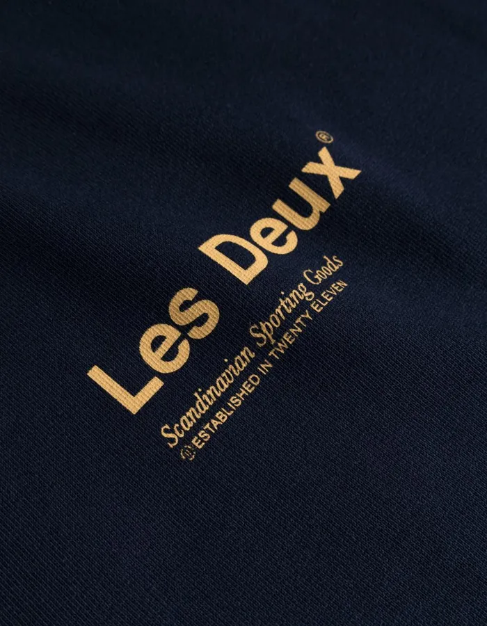 HoodiesSweatshirts Men Les Deux Brody Hoodie 20 8211 Dark NavyMustard Yellow
