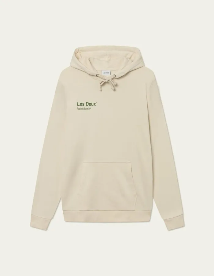 HoodiesSweatshirts Men Les Deux Brody Hoodie 20 8211 IvoryVintage Green