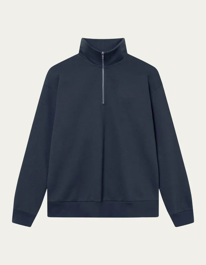 HoodiesSweatshirts Men Les Deux Crew HalfZip Sweatshirt 8211 Dark Navy