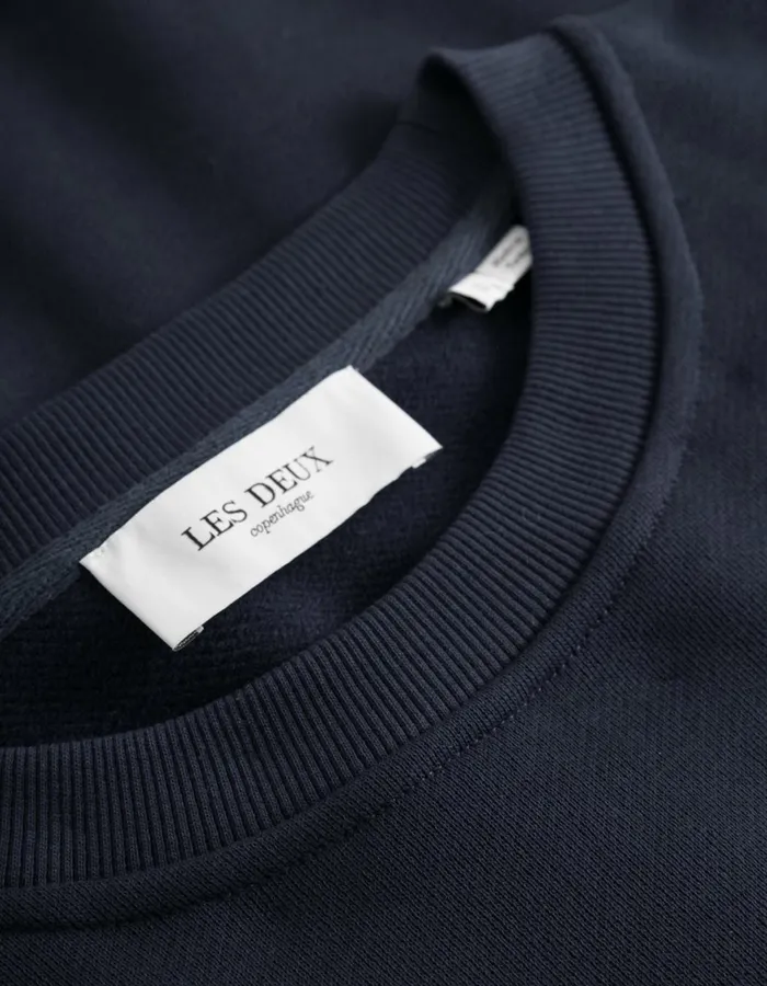 HoodiesSweatshirts Men Les Deux Crew Sweatshirt 8211 Dark Navy