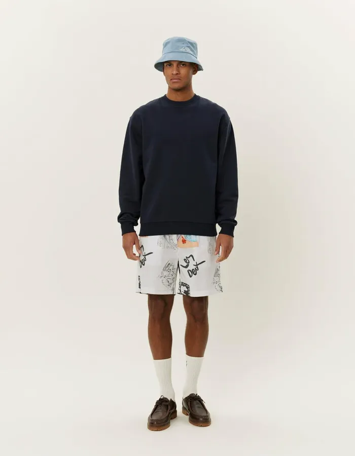 HoodiesSweatshirts Men Les Deux Crew Sweatshirt 8211 Dark Navy