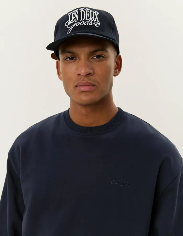 HoodiesSweatshirts Men Les Deux Crew Sweatshirt 8211 Dark Navy