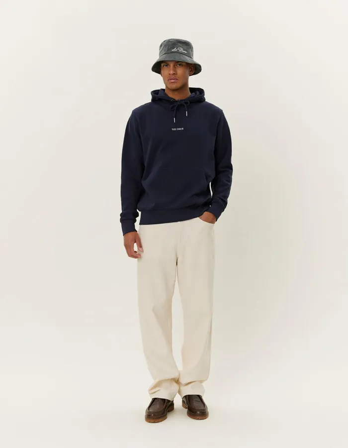 HoodiesSweatshirts Men Les Deux Dexter Hoodie 8211 Dark Navy