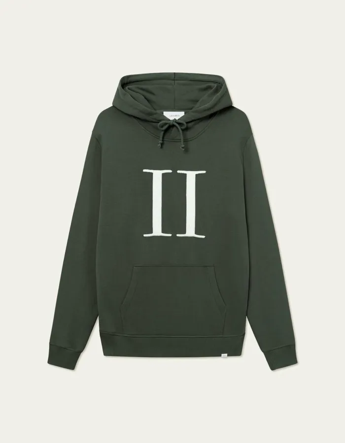 HoodiesSweatshirts Men Les Deux Encore Boucle Hoodie 8211 Forest GreenIvory