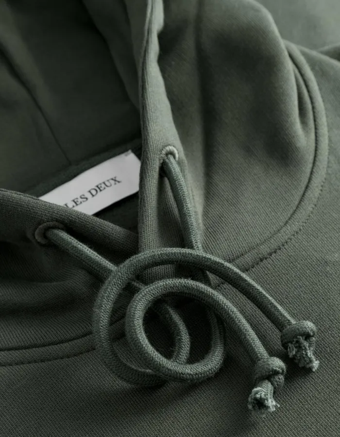 HoodiesSweatshirts Men Les Deux Encore Boucle Hoodie 8211 Forest GreenIvory