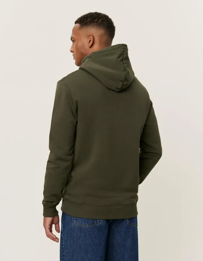 HoodiesSweatshirts Men Les Deux Encore Boucle Hoodie 8211 Forest GreenIvory