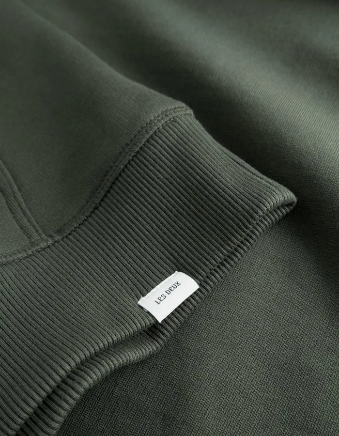 HoodiesSweatshirts Men Les Deux Encore Boucle Hoodie 8211 Forest GreenIvory