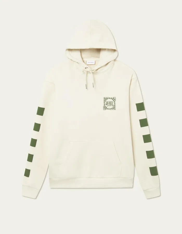 HoodiesSweatshirts Men Les Deux Goods Hoodie 8211 IvoryChive Green