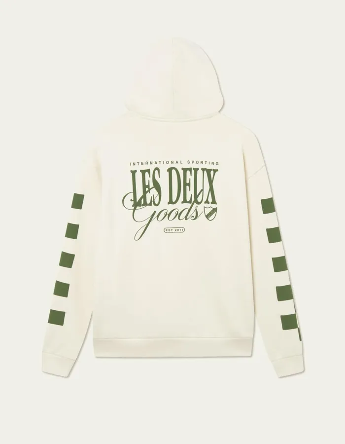 HoodiesSweatshirts Men Les Deux Goods Hoodie 8211 IvoryChive Green