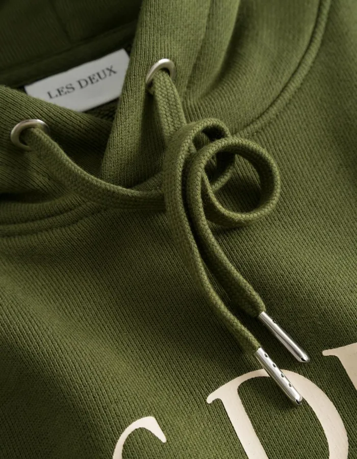 HoodiesSweatshirts Men Les Deux Ivy League Hoodie 8211 Chive Green