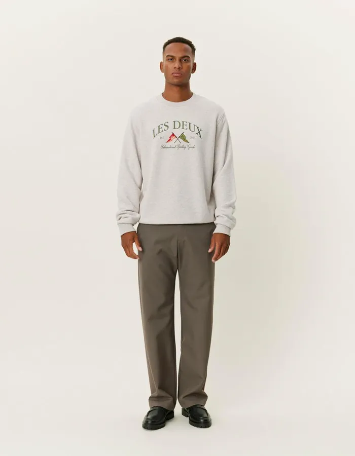 HoodiesSweatshirts Men Les Deux Ivy League Sweatshirt 8211 Oatmeal Mlange
