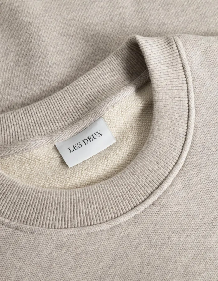 HoodiesSweatshirts Men Les Deux Ivy League Sweatshirt 8211 Oatmeal Mlange