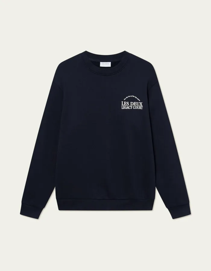 HoodiesSweatshirts Men Les Deux Legacy Court Sweatshirt 8211 Dark Navy