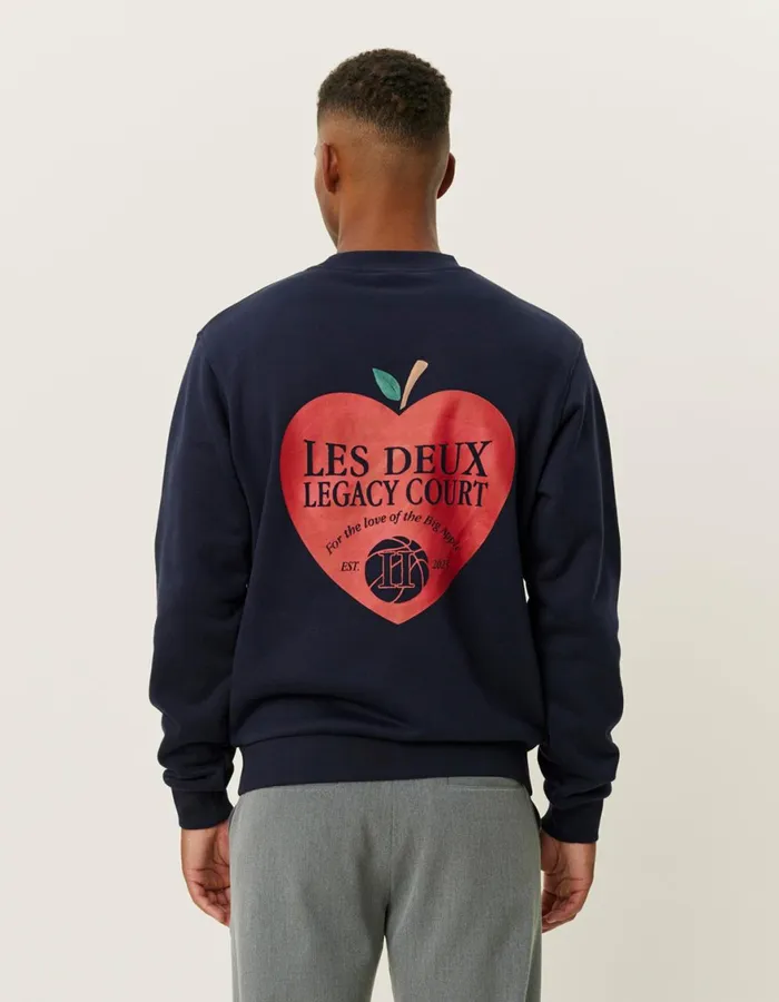 HoodiesSweatshirts Men Les Deux Legacy Court Sweatshirt 8211 Dark Navy