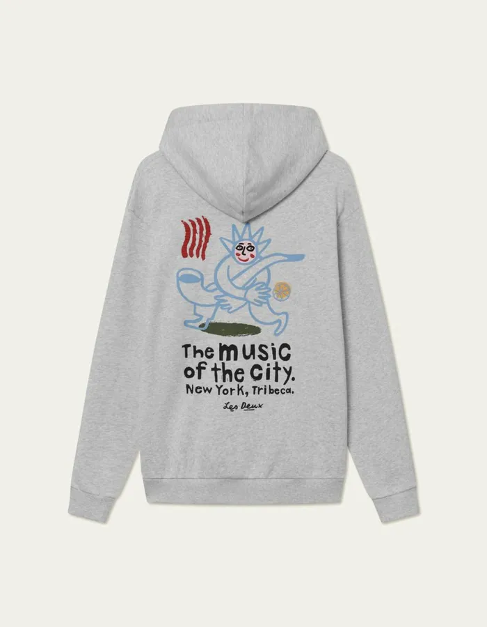 HoodiesSweatshirts Men Les Deux Luca Hoodie 8211 Snow Melange