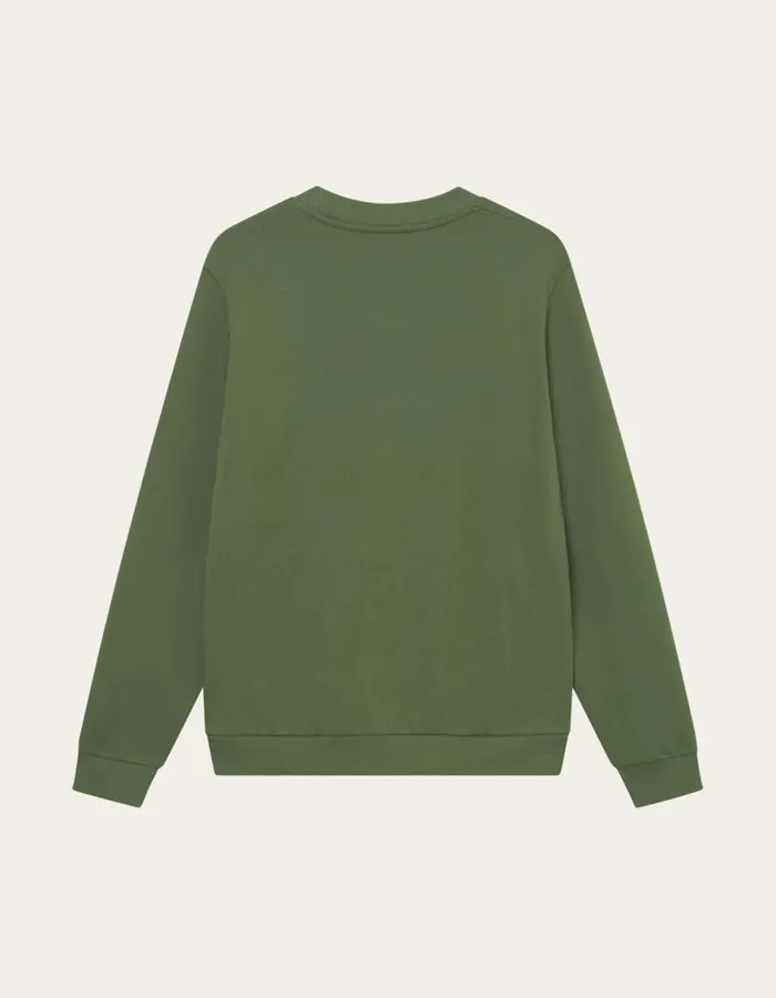 HoodiesSweatshirts Men Les Deux Scandinavian Sweatshirt 8211 Chive GreenWhite