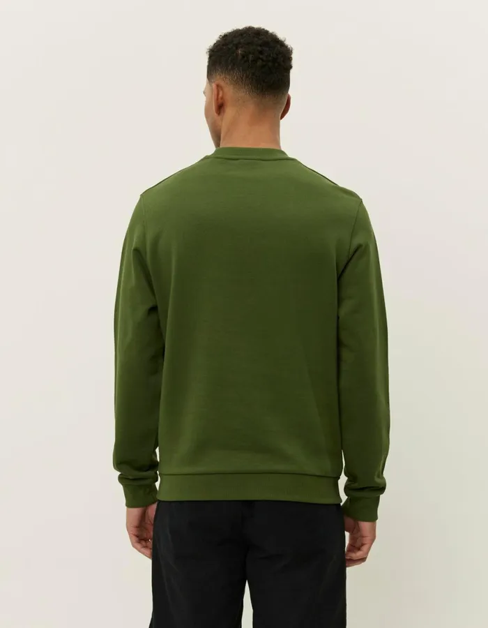 HoodiesSweatshirts Men Les Deux Scandinavian Sweatshirt 8211 Chive GreenWhite