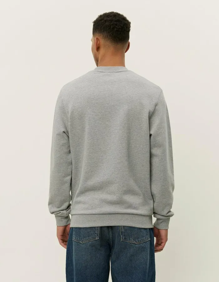 HoodiesSweatshirts Men Les Deux Scandinavian Sweatshirt 8211 Light Grey MelangeChive Green